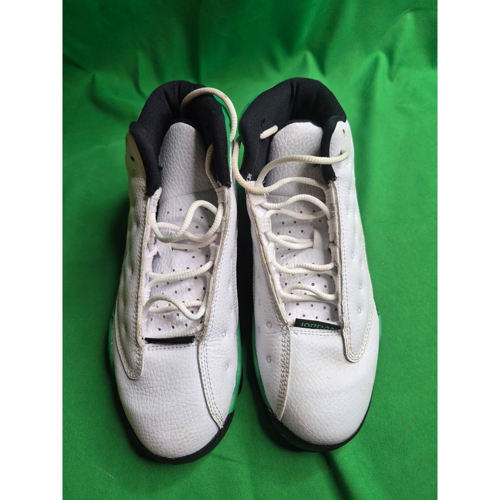 Jordan | Air Jordan 13 Retro PS "Lucky Green" White Sneakers | Size 3Y‎